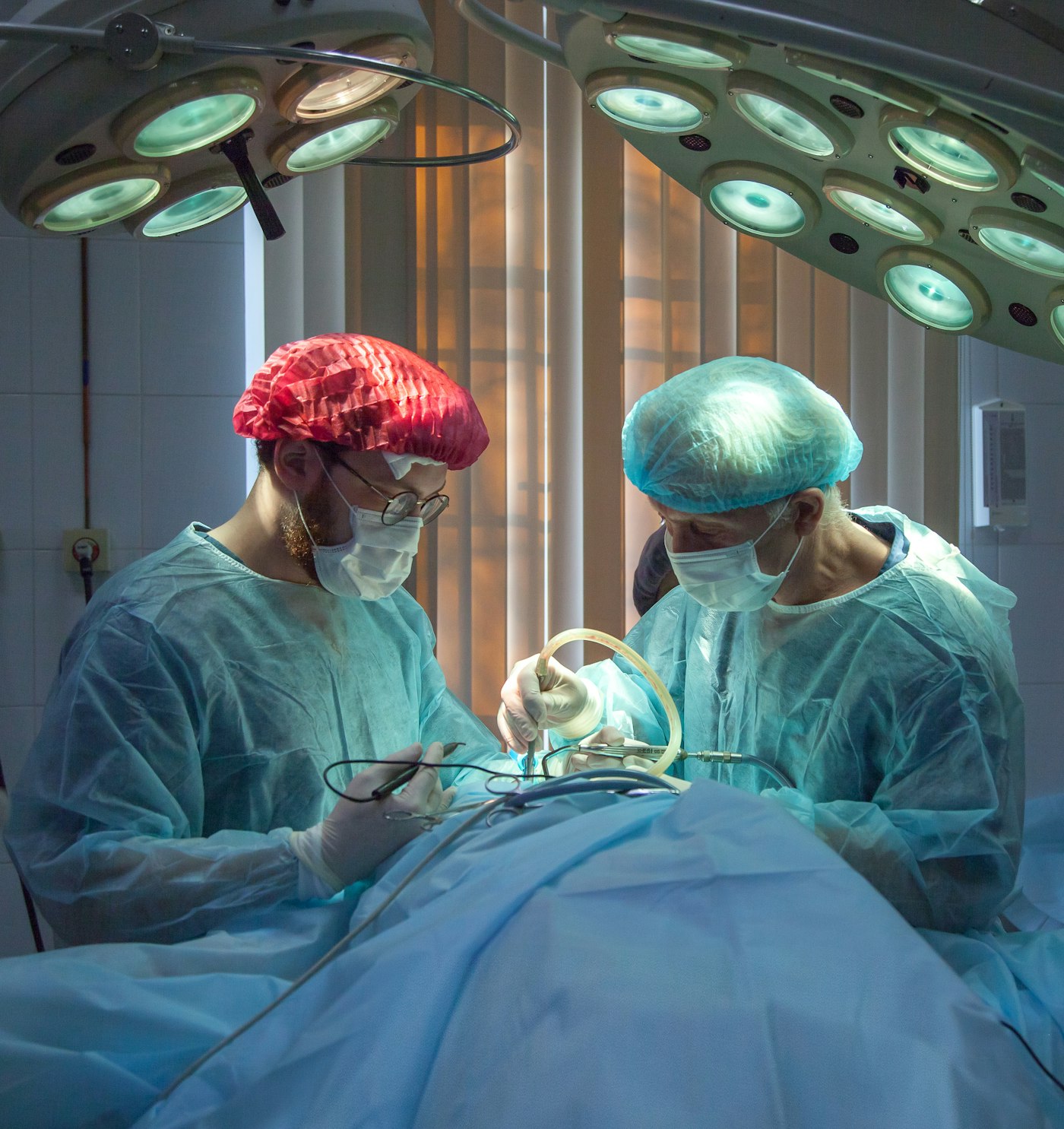 Surgical team operating